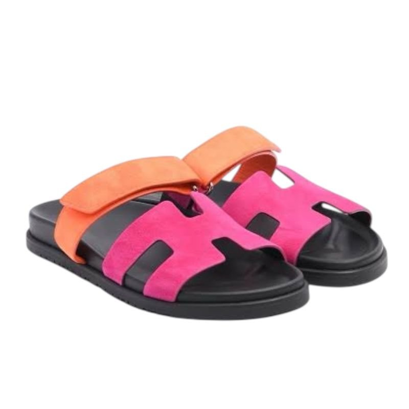 2132a6ad-c5d8-4ac9-9d64-ee1798bab642.jpg Hermes Chypre Sandal Rose Chapas / Orange Synthétique - Image 2