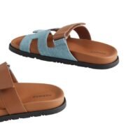 Hermes Chypre Sandal Bicolor/Denim - Image 4