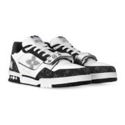 Louis Vuitton LV Trainer - Velcro Strap Monogram Denim Black White - Image 2