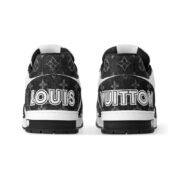 Louis Vuitton LV Trainer - Velcro Strap Monogram Denim Black White - Image 5