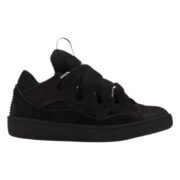 Lanvin 'Curb' Leather Blend Sneakers in Black