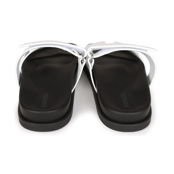 Hermes Chypre Sandals - White Palladium Hardware - Image 5