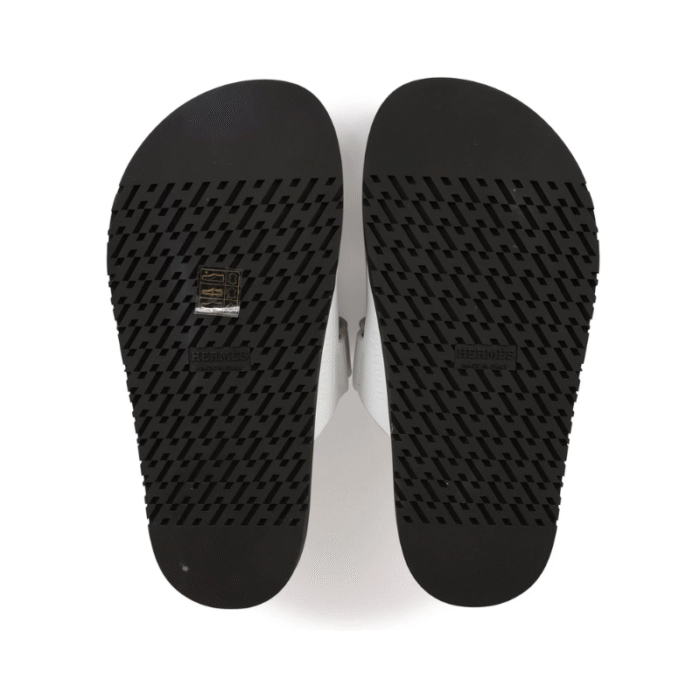 Hermes Chypre Sandals - White Palladium Hardware - Image 6