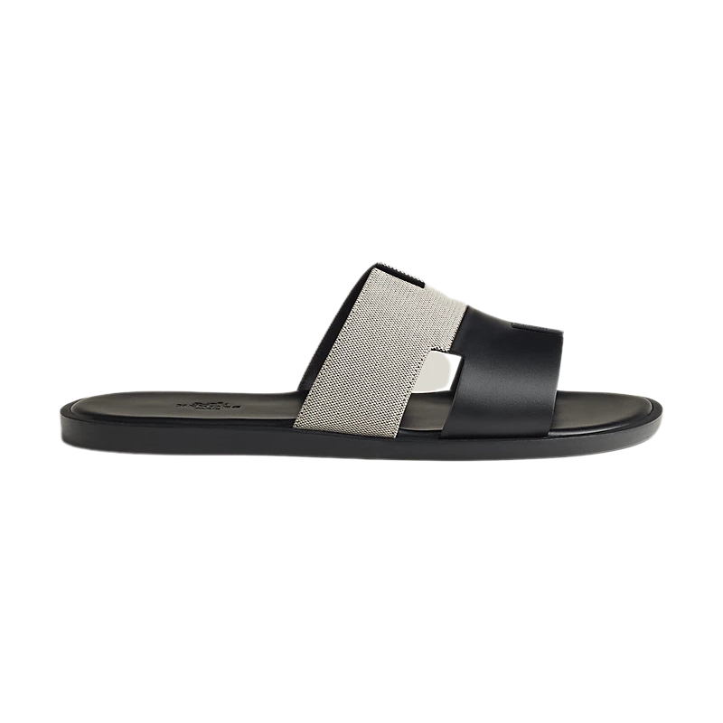 2_0eb5d514-d61d-4068-80a9-21a136c932b2-1.png Hermès Izmir sandal black and white - Image 1