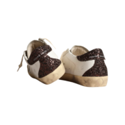 Golden Goose Super-Star with silver star and brown glitter heel tab(Women's) - Image 2