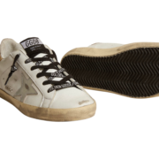 Golden Goose white leather Super-Star with glittery heel tab(Women's) - Image 3