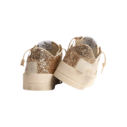 Golden Goose Stardan in ecru nappa leather with gold glitter star and heel tab(Women's) - Image 2
