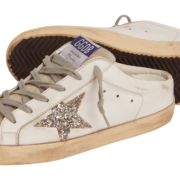 Golden Goose Super-Star Sabot with a platinum glitter star and suede tongue(Women's) - Image 4