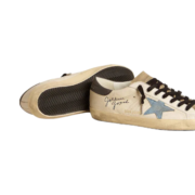 Golden goose Super-Star in nappa leather with light blue suede star and gray leather heel tab - Image 3