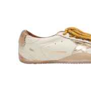 Golden Goose True-Star in white nappa leather with gold star and beige suede heel tab(Women's) - Image 2