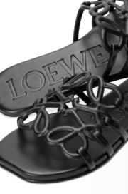 LOEWE Petal Anagram slide in soft calfskin black - Image 2