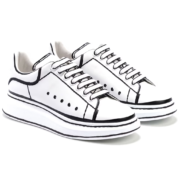 Alexander Mcqueen Oversized – White Black Outline - Image 2