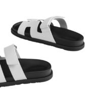Hermes Chypre Sandals – White Palladium Hardware - Image 5